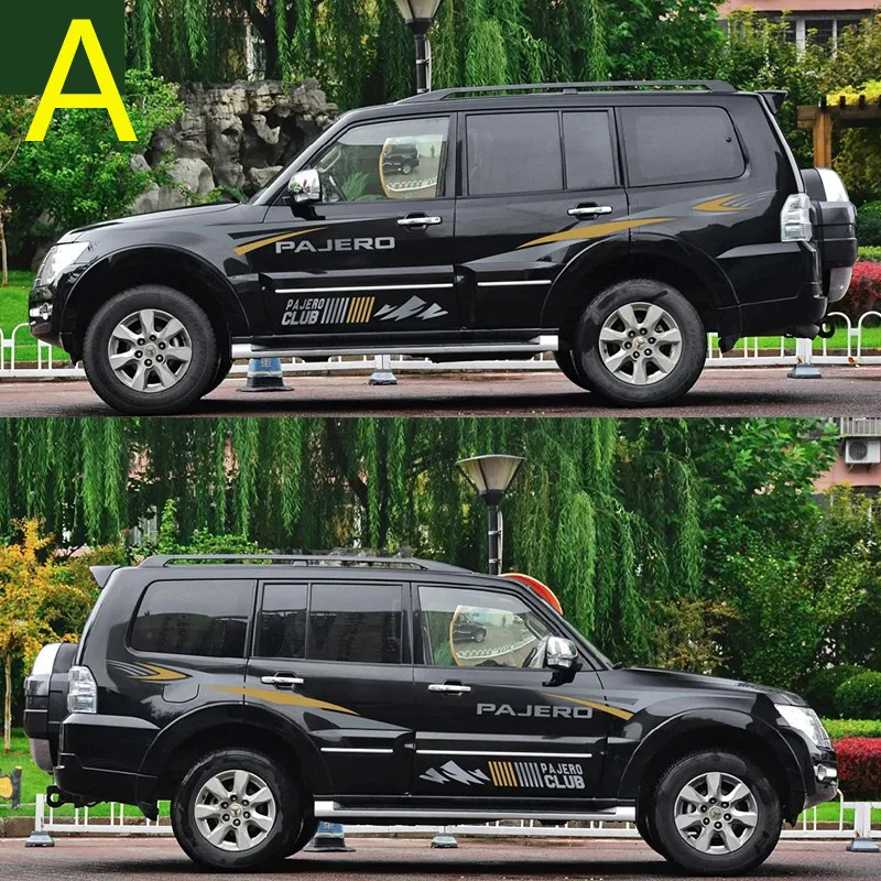 Наклейки на автомобиль для Mitsubishi Pajero, наклейки на цветы V93V97, модифицированные персональные наклейки на цветные полосы для тела