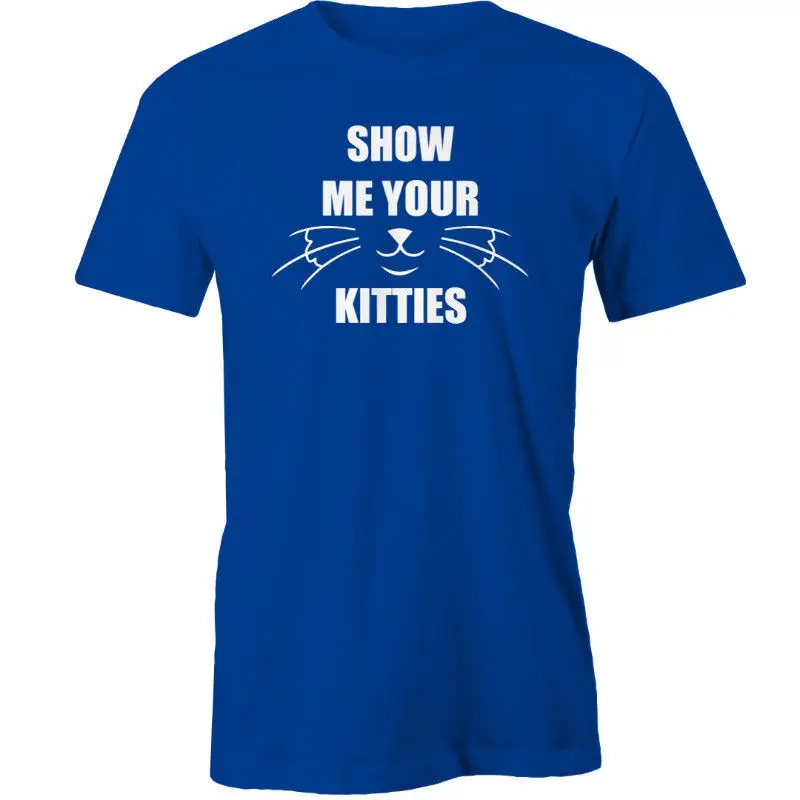 Мужская хлопковая футболка Show Me Your Kitties брендовая с изображением кошек и животных