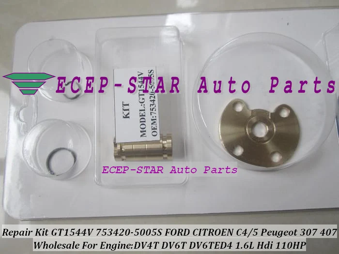 TURBO Repair Kit rebuild GT1544V 753420-5005S 753420 Turbocharger For FORD For Focus CITROEN C4 C5 Peugeot 307 407 DV4T DV6TED4 (1)