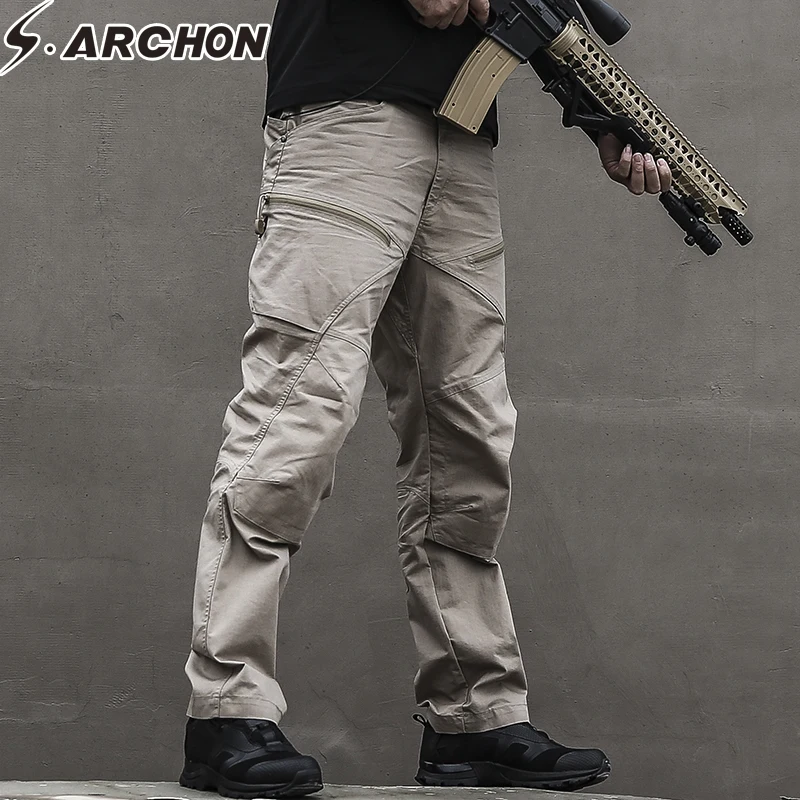 

S.ARCHON Tactical Army Military Pants Man US Soldier SWAT Special Force Combat Trousers Men Waterproof Multi Pockets Cargo Pants