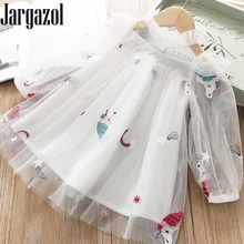 Г.; платье принцессы с единорогом; vestido infantil; кружевное многослойное платье для маленьких девочек с вышитым цветком персика; милое платье для дня рождения