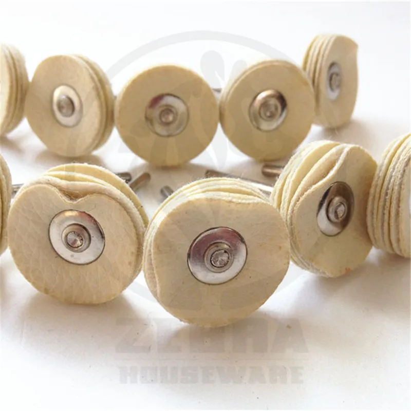 10pcs White Leather Polishing Buffing Wheels Burs for Rotary Tools