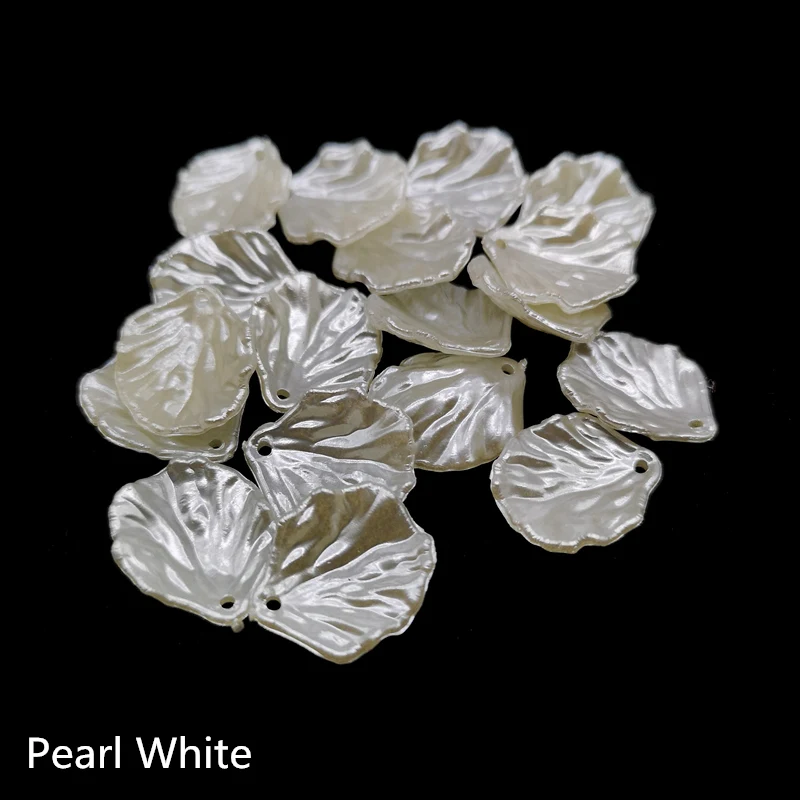 20 шт./лот, модные листья, бусины для сережек и подвесок, изготовление для изготовления украшений вручную, поделки своими руками - Цвет: Pearl White