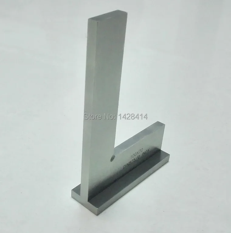 

75*50mm DIN875/0 Grade Hardened Stainless Steel 90 degree Flat Edge Square With Wide Base 90 degree Industrial Wide Base Sqaure