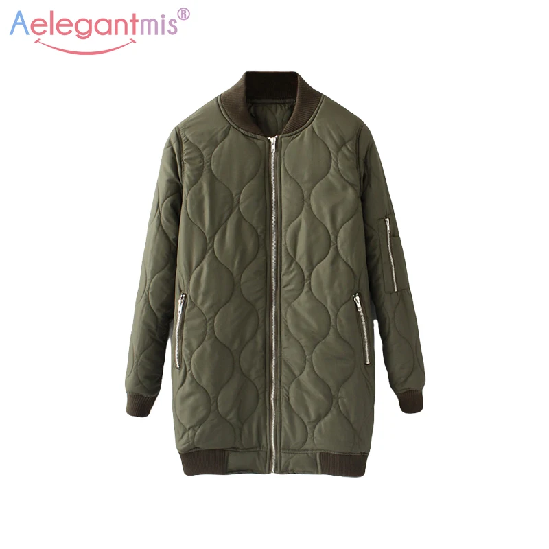 

Aelegantmis 2017 Women Winter Casual Solid Black Warm Coat Ladies Fashion Thick Zipper Long Parkas Jackets High Quality Outwear