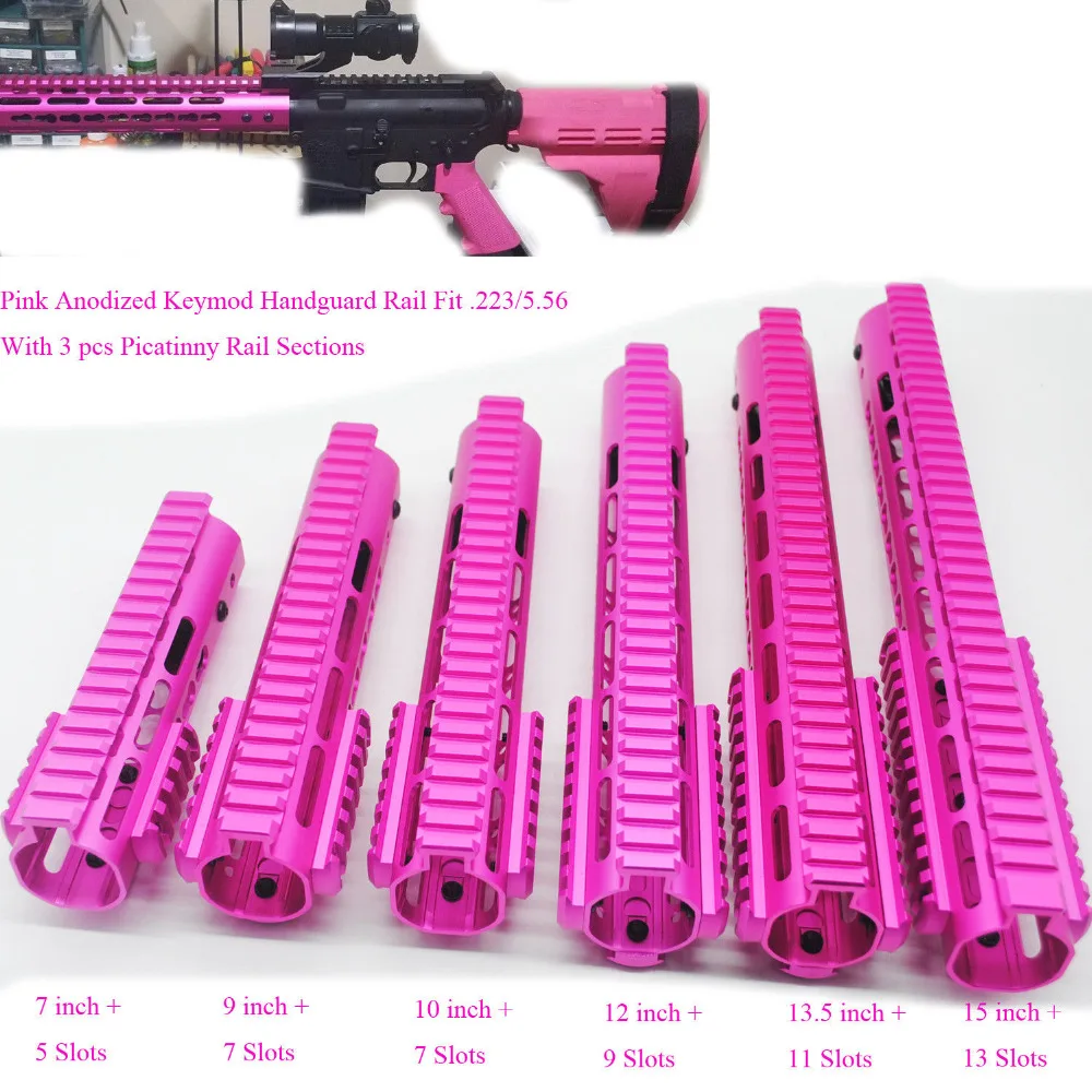 Aplus 7/9/10/12/13.5/15 ''дюймовый Keymod Handguard Free Float Picatinny Rail Mount Section System _pink Anodized|Оптические