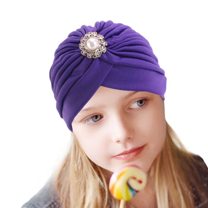 

1pcs Solid Color Children Turban Kids Headwrap Soft Comfortable Headwear