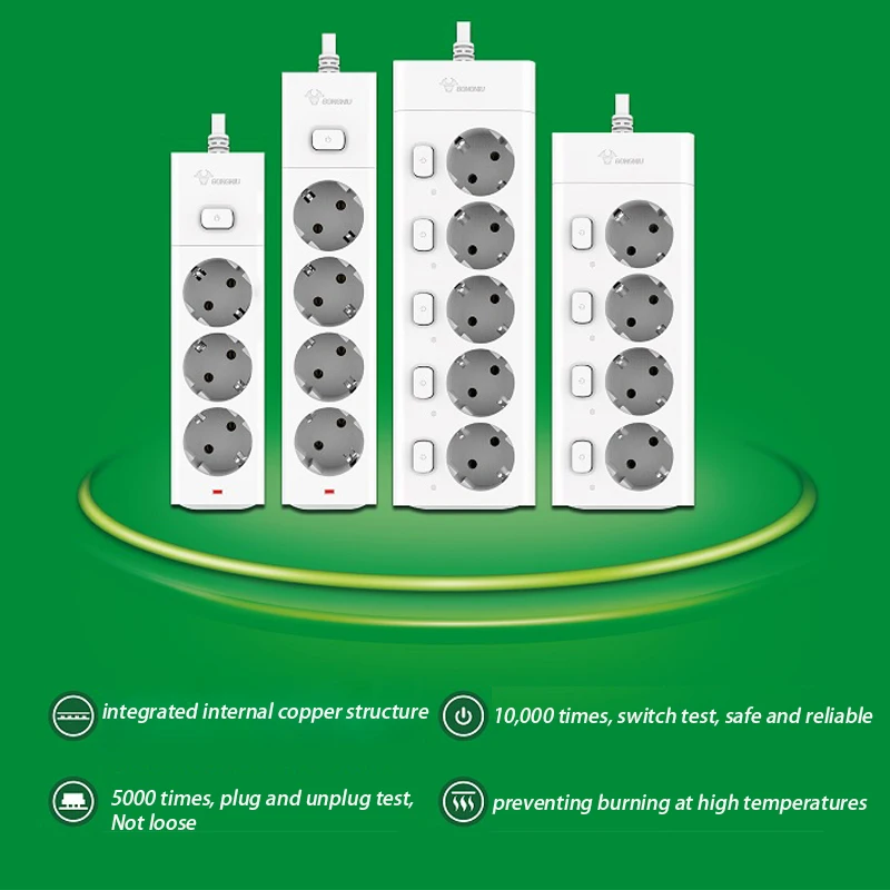 Bull 10A 2500 Вт security SOCKET ЕС Plug Мощность полосы 3 м электрической розетки ЕС Подключите разъем расширения ЕС Мощность полосы удлинитель