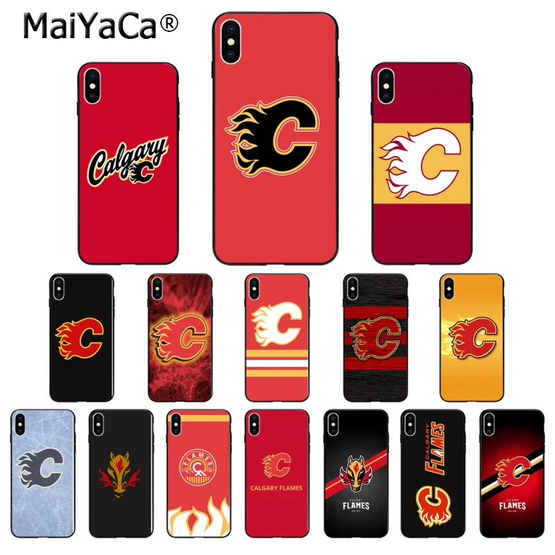 MaiYaCa Calgary Flames ТПУ Мягкие аксессуары для телефонов чехол для телефона для Apple iPhone 8 7 6 6S Plus X XS MAX 5 5S SE XR Чехол для мобильного телефона s