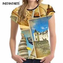 INSTANTARTS Женская футболка из полиэстера с быстросохнущим коротким рукавом для фитнеса бега женская футболка компрессионные колготки футболка для йоги