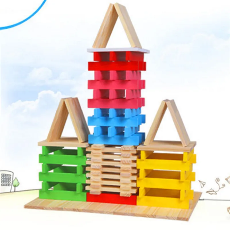 Деревянные блоки Головоломка Развивающие игрушки 150 шт деревянные строительные модели материалы строительные блоки творческие