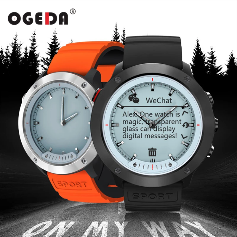 

OGEDA M5 IP68 Waterproof Sport Smart Watch Transparent Display Digital watch Heart rate monitoring Bluetooth 4.0 Smart Clock