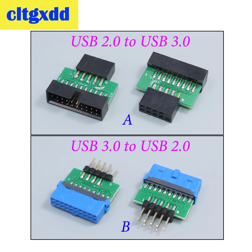 

cltgxdd USB3.0 19 PIN 20 pin female to USB2.0 9 pin male adapter USB 3.0 19/20Pin to USB 2.0 9PIN converter adapter connector