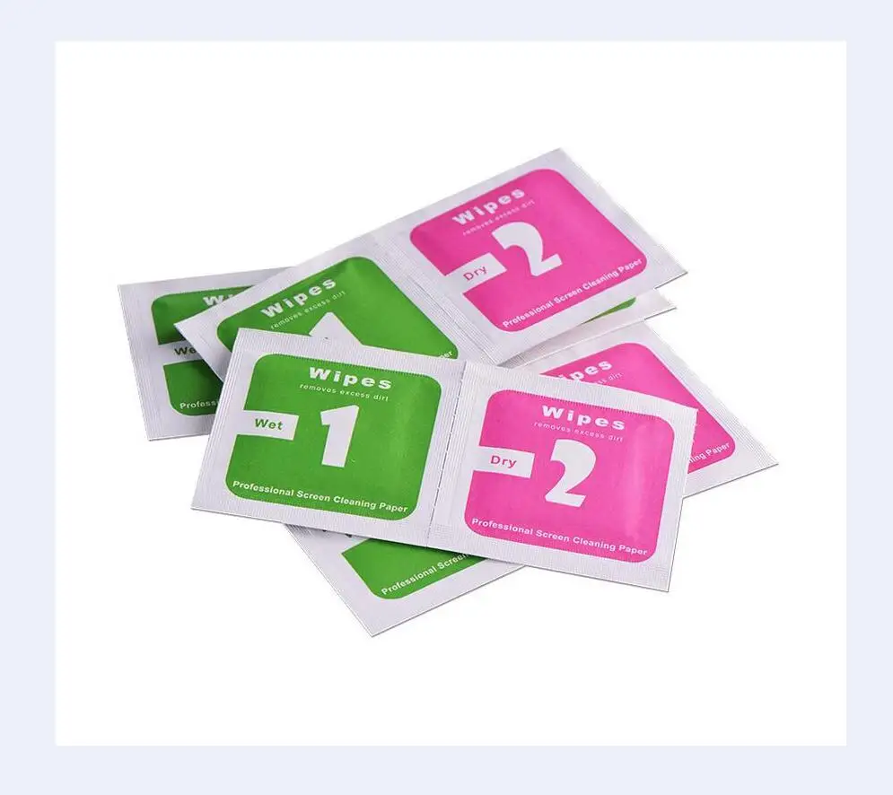 

CAMDEMS Dry Wipes+Wet Wipes+Dust Absorber Sticker For Tempered Glass Screen Protector LCD wholesale 5000set