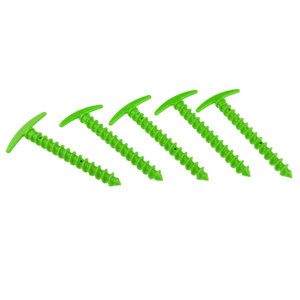 5pcs Plastic Stakes Small Tarp Stakes Tent Spikes for Sand Lawn Beach Blankets Compact Lightweight Tent Pegs