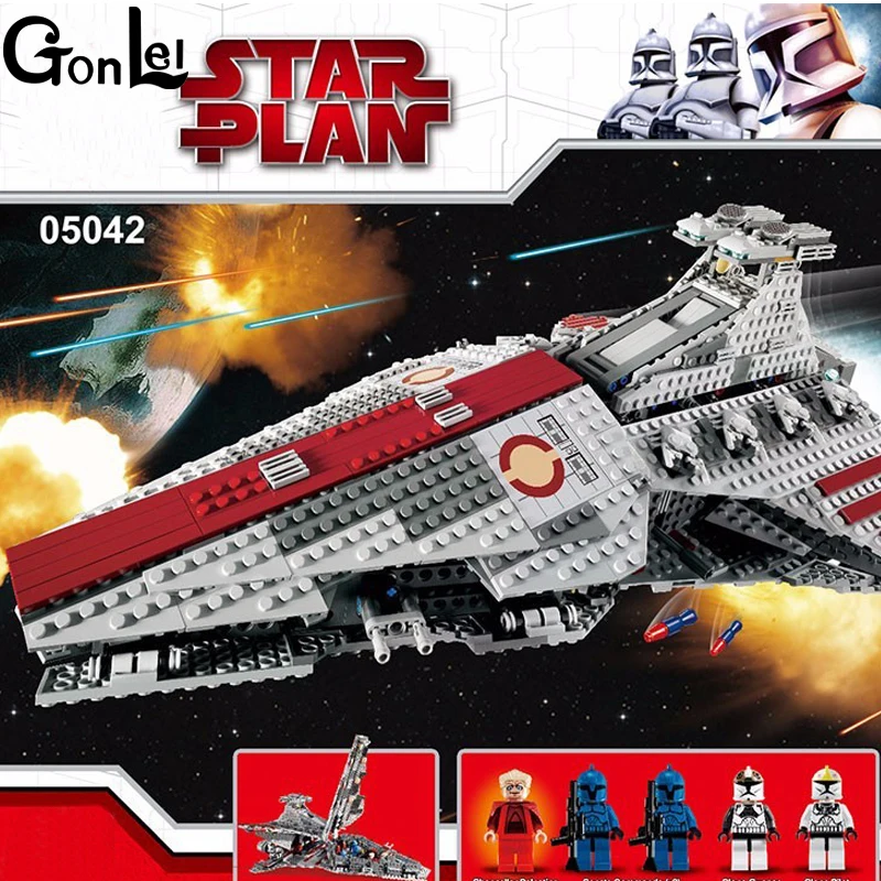 

(GonLeI) IN STOCK 05042 1200PCS New Star War Series The Republic Fighting Cruiser Set Building Blocks Bricks Educational Toys