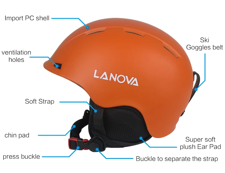 Фирменный профессиональный лыжный шлем LANOVA, лыжный шлем для взрослых, шлем для катания на коньках/скейтборде, многоцветные снежные спортивные шлемы