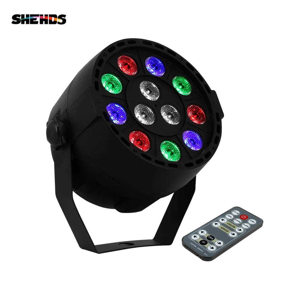 

SHEHDS Wireless Remote Control LED Flat Par 12x3W RGBW Lights Professional LED Stage Effect DMX 512 Master-Slave DJ Disco Party