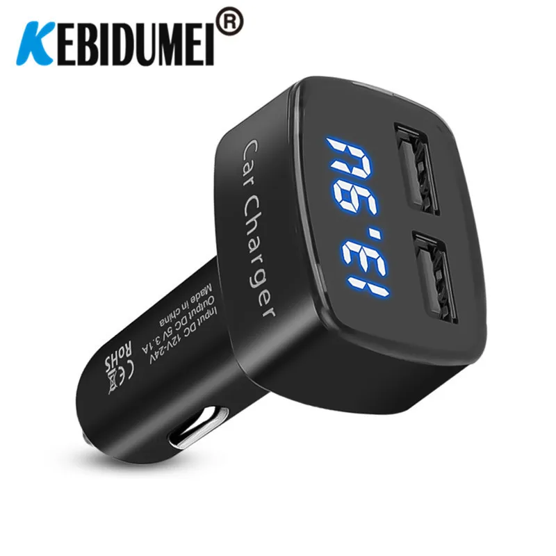 Автомобильное зарядное устройство с двумя USB портами 3 1 А 5 В|Вольтметры| |