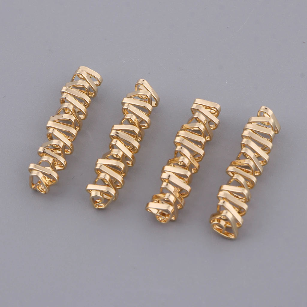 4 Pieces Golden Tone Sprial Hollow Charms Pendant for Necklace Bracelet DIY Jewelry Making Accessories 1.22 x 0.28 inch