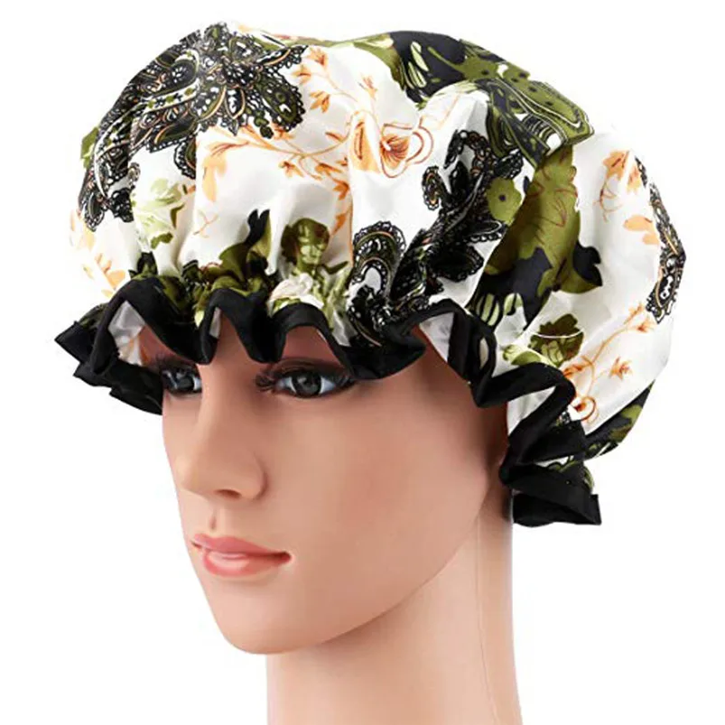4pcs Extra Large Bath Caps Cute Shower Caps Perfect For Hair Lengths Waterproof Double Layer  Multi-functional Caps #4N02#f (10)
