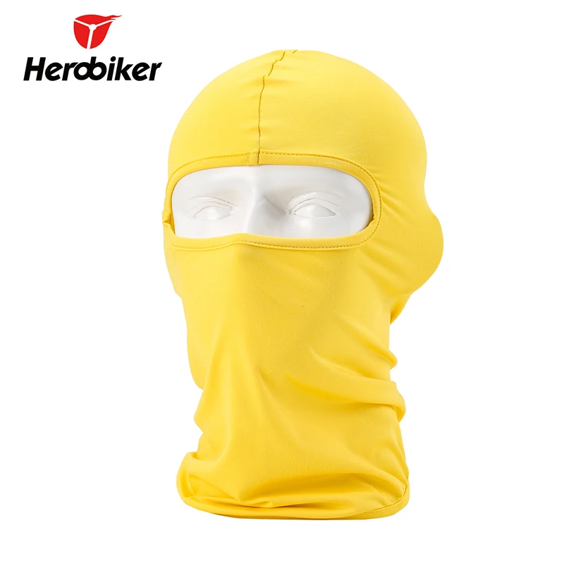 HEROBIKER мотоциклетная маска для лица термальная синтетическая шелковая ультра тонкая Лыжная маска для лица капюшон шлем Балаклава Шляпа головной убор мотоцикл - Цвет: yellow