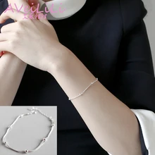 Женские браслеты из стерлингового серебра 925 пробы, ювелирные изделия 1*3 мм, круглые бусины, цепочка в виде змеи, браслет с подвесками, серебрянное покрытие