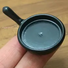 Кукольный домик Миниатюрный 1:12 игрушка кухня деревянная Черная кастрюля длина 4,6 см SPO627