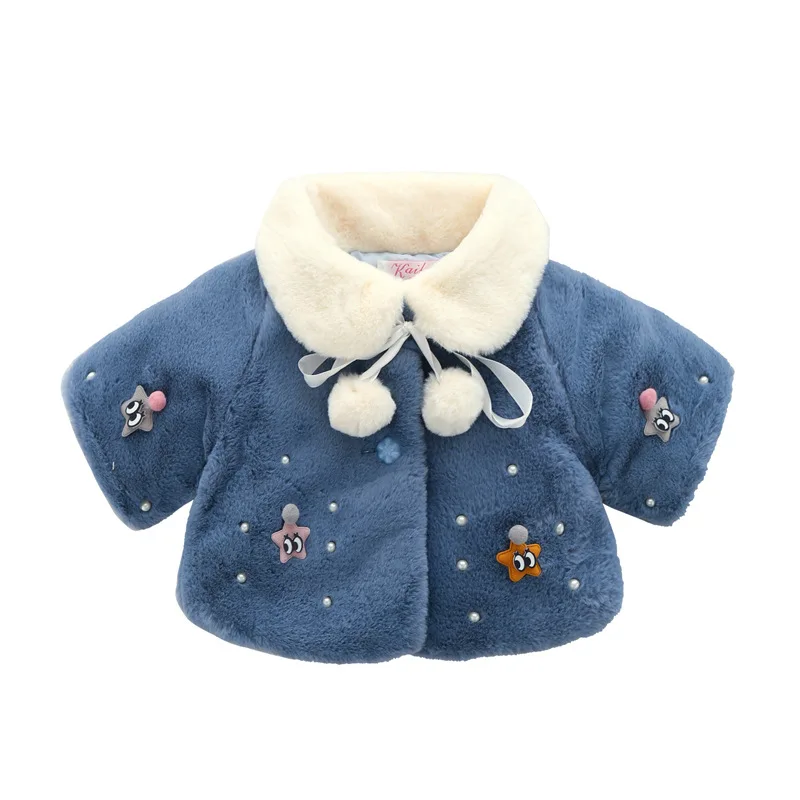 Baby Autumn Winter Waistcoat Childrens Cartoon Deer Fur Girls Artificial Fur Coat Kids Faux Fur Fabric Clothes Thicken Coat - Цвет: Фиолетовый