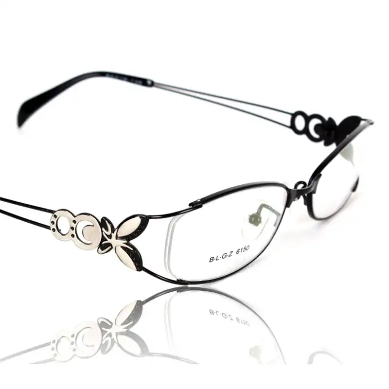 Women S Degree Eyeglasses Frame With Diamonds Rhinestone Golden Hollow