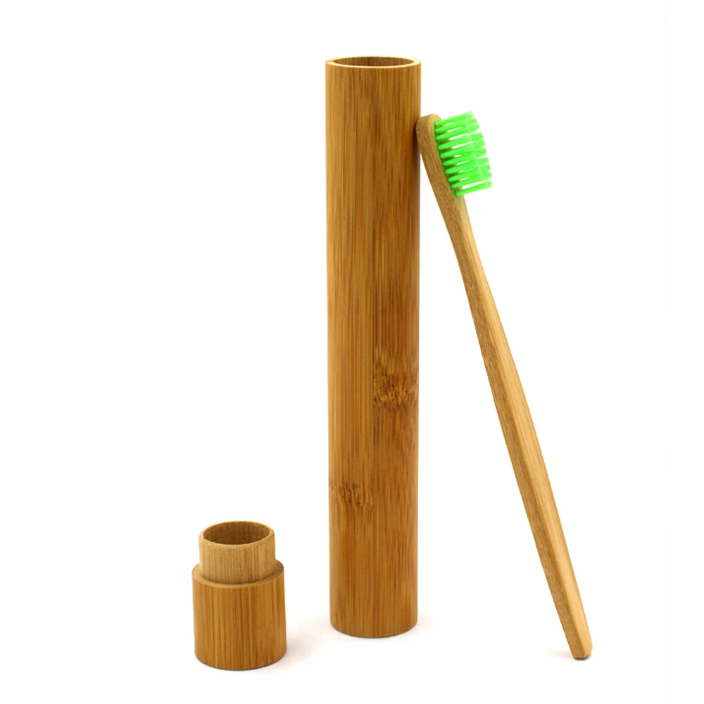 

Natural Bamboo Toothbrush Soft Eco-friendly Material Bamboo Handle Oral Care Toothbrus+Travel Brush Holder Bamboo Cove Set