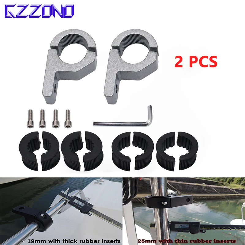 

2PCS X 1'' LED Universal MOUNT BRACKET LIGHT CLAMPS ROOF ROLL CAGE BAR 19-25mm Bull Bar TUBE Motorcycle Headlight Silver Bracket