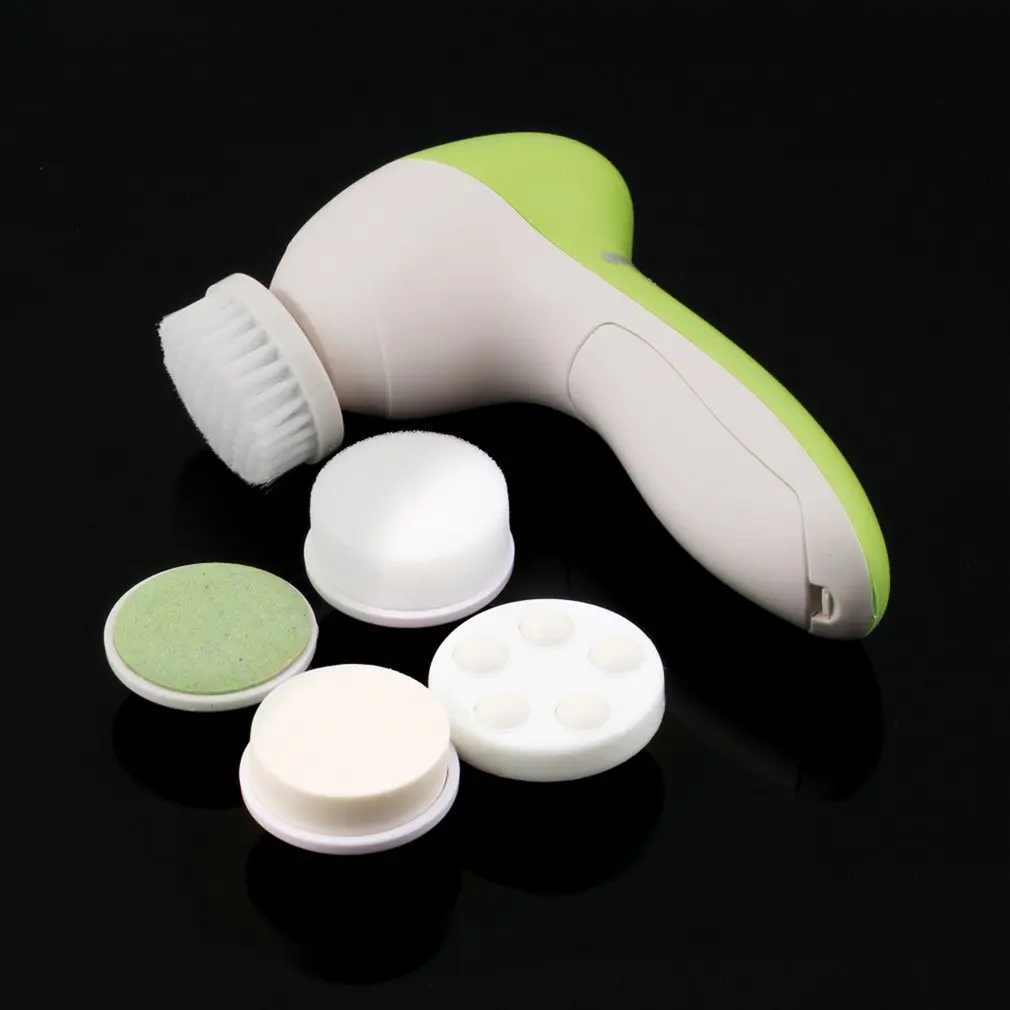 

Professional 1Set 5-in-1 Electric Wash Face Machine Facial Pore Cleaner Face Cleaning Massage Mini Skin Beauty Massager Brush