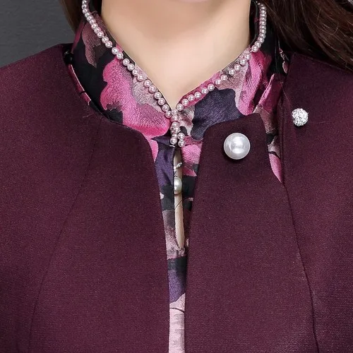Reviews 2 Pieces High Quality  Autumn Winter Middle Old Aged Dress Sets Mother Wedding Wear Plus Size Clothes Set  Wears