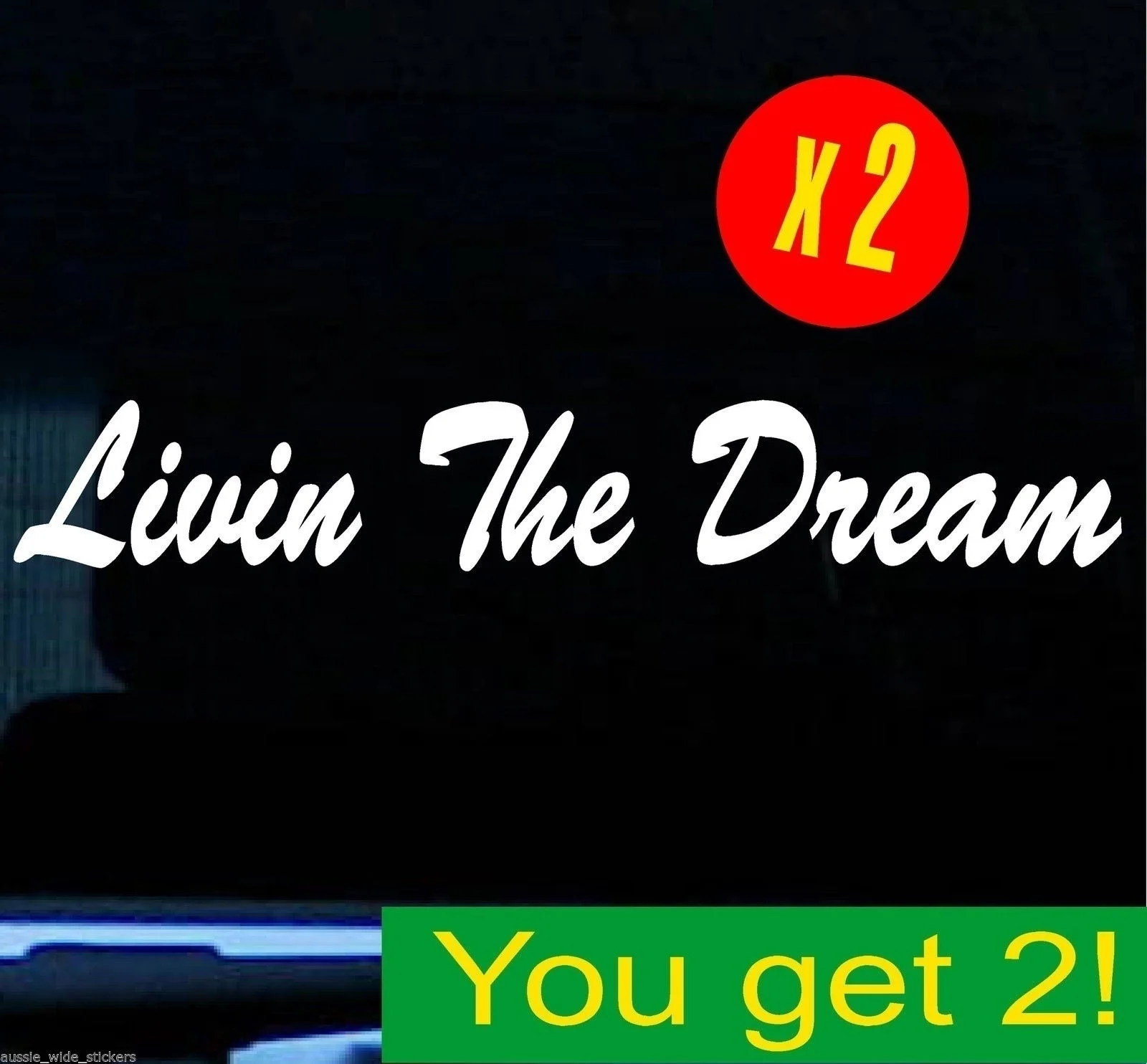 Наклейка на окно LIVIN THE DREAM с милой девушкой 4x4 | Игрушки и хобби