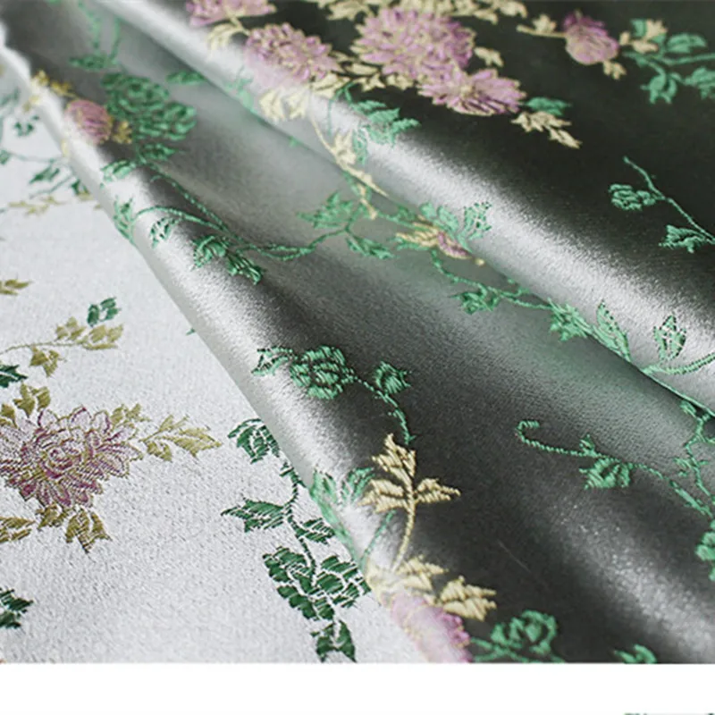CF547 1 м серый с розовыми цветочками жаккардовая парча ткань китайский cheongsam платье одежда шелковая ткань Подушка DIY шитье ткань