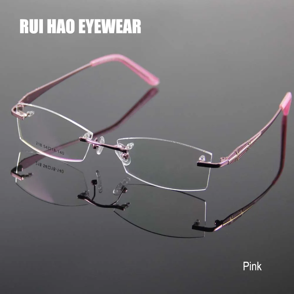 Rimless Glasses Frame Women Rectangle Eyewear Frames Eyeglasses Women