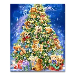 Медведь 5D полный DIY алмазов картина Рождество дерево Алмаз Вышивка крестом картина украшения Дома Мозаика подарок