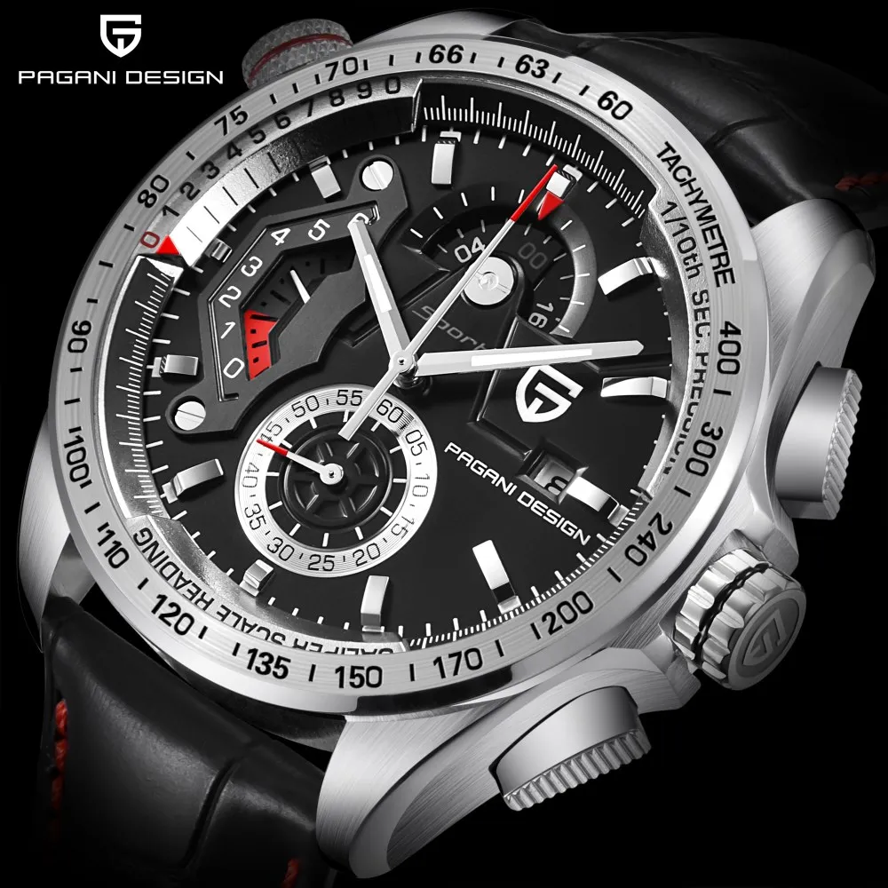 

2018 PAGANI DESIGN Luxury Brand Sport Watches Men Waterproof Leather Quartz Watch Clock Relogio Masculino Zegarek Damski Saat