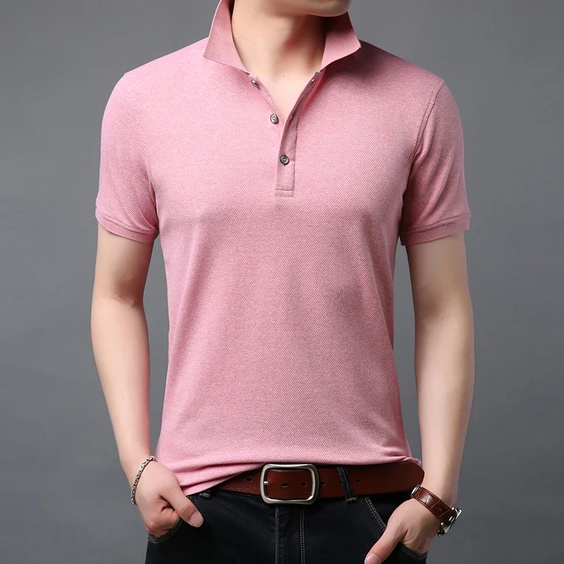 

2019 New Fashion Brand Designer Polo Shirt Men Solid Color Summer Short SleeveSlim Fit Top Grade Poloshirt Casual Mens Clothing