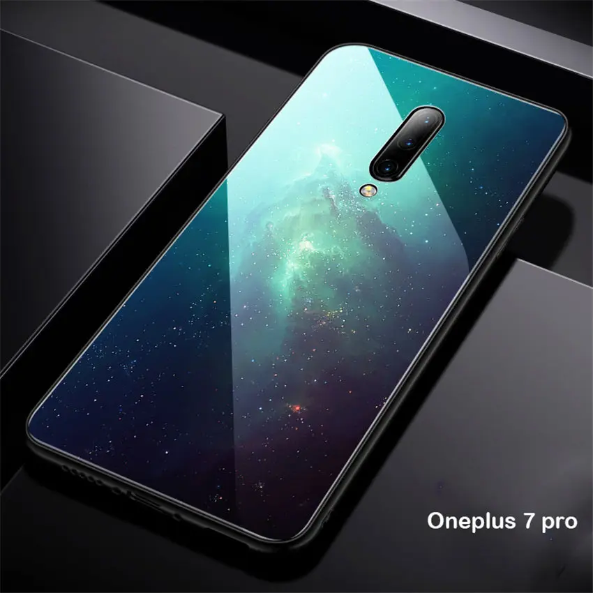 Роскошный чехол из закаленного стекла для OnePlus 7 Pro TPU стекло с мягкими краями чехол для OnePlus 7 Pro Чехол Aixuan