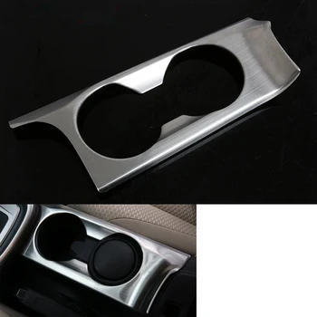 

YAQUICKA Stainless Steel Car Interior Water Cup Holder Panel Frame Trim Styling Fit For Ford Escort 2015 2016 LHD Auto Accessory