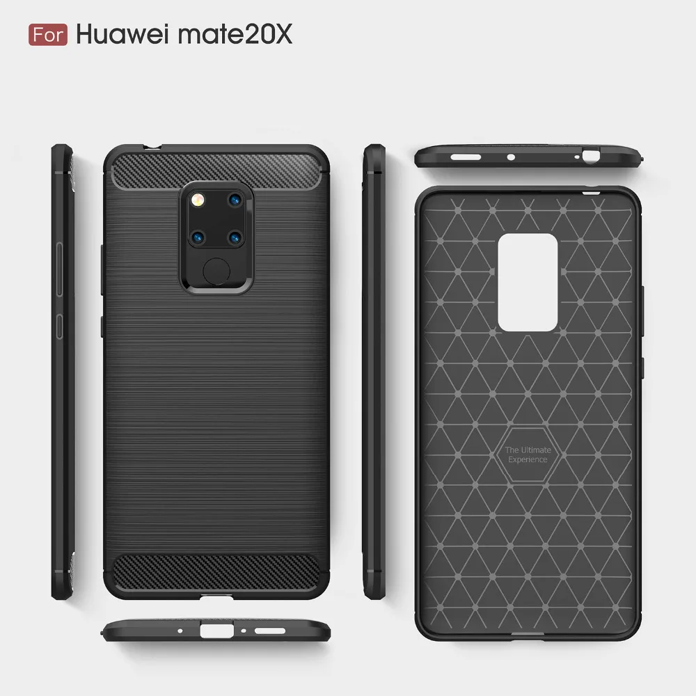 

Carbon Fiber Grain TPU Phone Case For Huawei Mate 20 Lite Pro X Y9 2019 Honor 8C 8X Max Soft Silicon Back Cover Case
