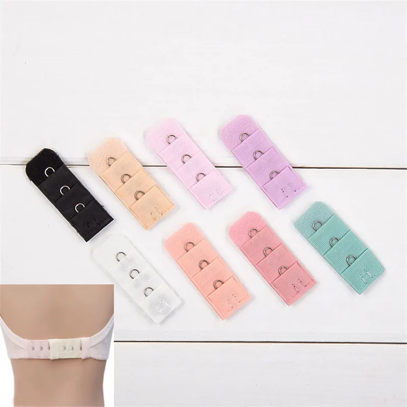 

Hot Sale 1 Pcs Female Bra Extenders Strap 1 Rows 3 Hooks Elastic Nylon Clasp Extension Adjustable Women Lingerie Accessories
