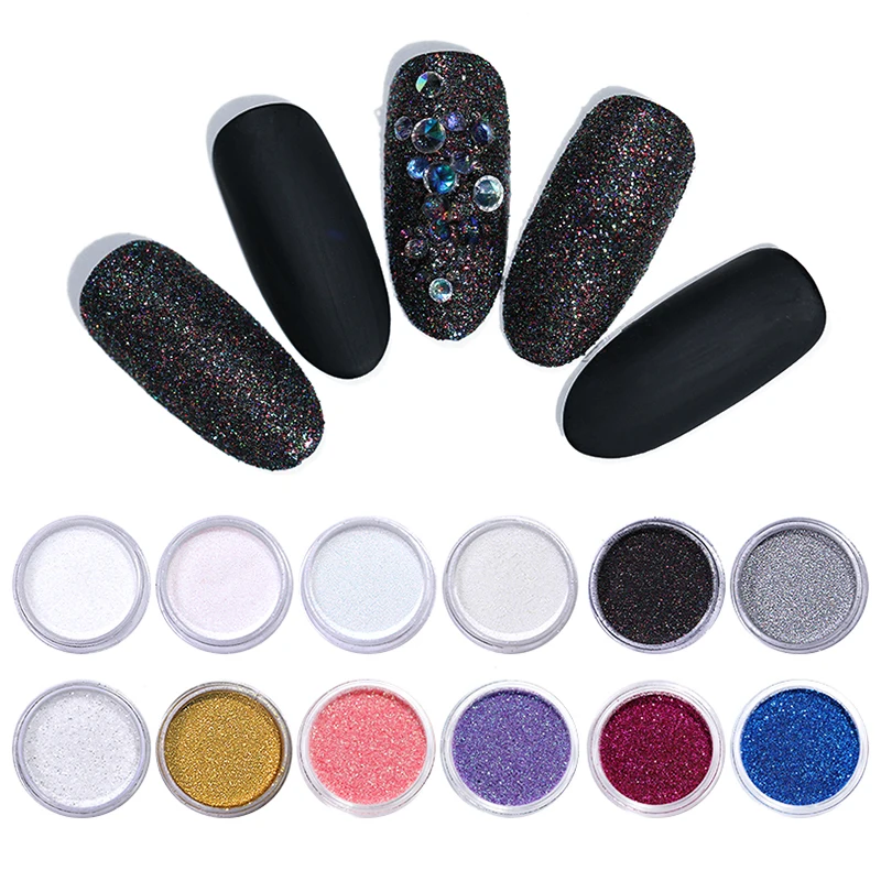 

Holographic Gradient Nail Art Glitter Powder Nail Shining Sugar Tips Dust Purple Blue Mixed Colors Nail Art Decorations