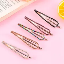 1 шт. u-зажим шпилька для волос с горным хрусталем геометрический боковой зажим для волос заколки для волос аксессуары для волос Инструменты для укладки волос