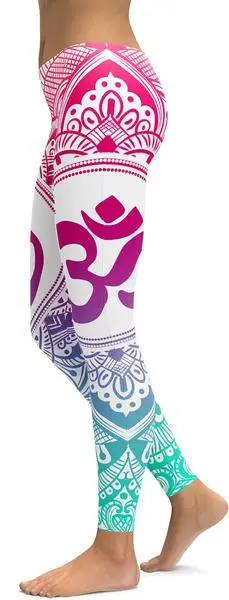 pink blue OM Shanti mandala legging (2)