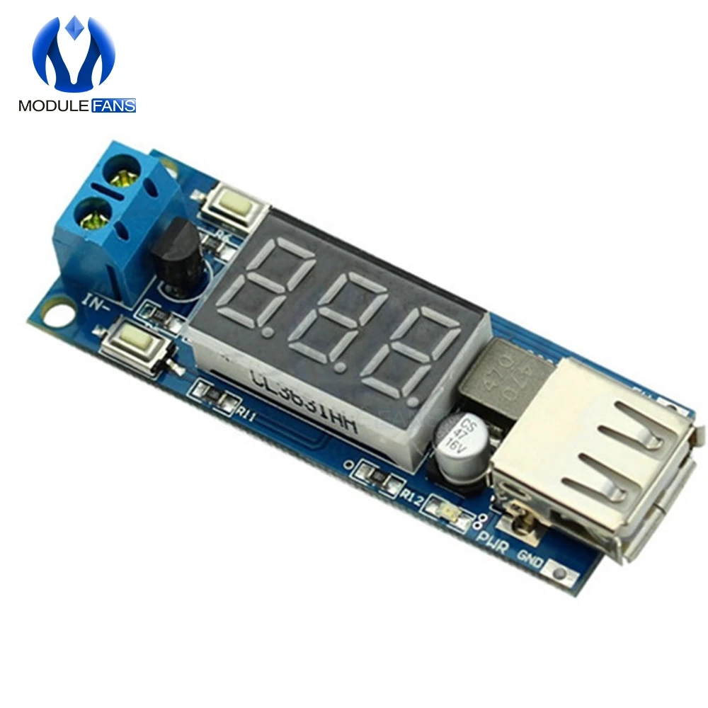USB Автомобильное зарядное устройство светодиодный понижающий преобразователь