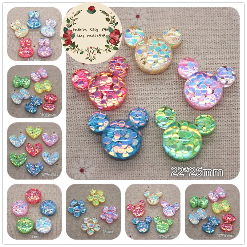 DIY NEW 100pcs 12mm Round Mix Resin flatback Scrapbooking for Phone Hair Bow U