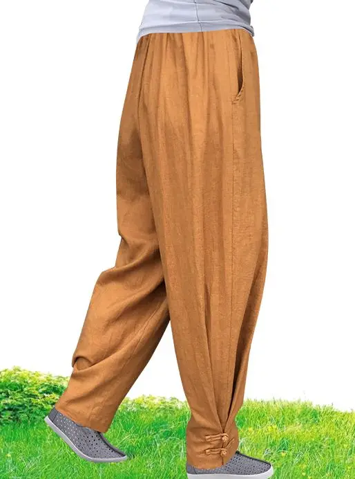 Summer high qualitycotton&linen lay meditation nun pants shaolin monk kung fu bloomers zen trousers gray/yellow/blue/black/white